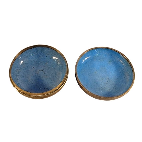 Antique 19th C. Japanese Cloisonné Sparkle Mica Phoenix Round Jewlrey Box Rare - Picture 9 of 11